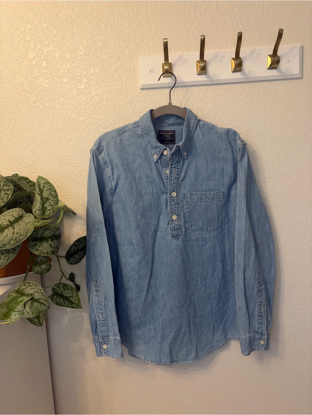 Abercrombie & Fitch Y2K Denim Pullover Button Up Shirt